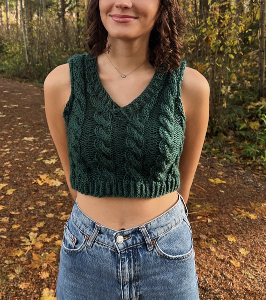 Crop Cable Vest